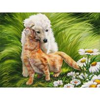 5D „pasidaryk pats“ deimantų tapybos rinkinys Gėlių ir šunų menas Deimantinis siuvinėjimas Kalnų krištoliniais papuošimais namams Square 20x30cm beige