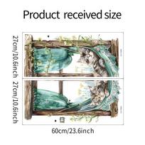 Netikras langas Animacinis filmas Kačiukas Miegantys Vaikai Miegamojo Namų gražinimo sienų lipdukai 27*60CM*2PCS/fun-f120