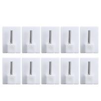 PVC stačiakampio praktiško lipnios užuolaidos laikiklis Užuolaidų sagtis sieniniai kabliukai laikymo kabykla 10pcs white