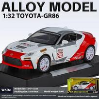 1/32 Toyota GR86 lydinio sportinio automobilio lieto modelio žaislas vaikams Kalėdinė dovana Garsas Šviesa 1/32-Size:15*7*4.5cm balta