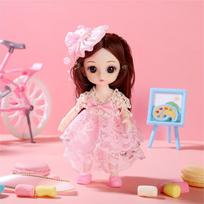 Mini persirengimo lėlė princesės rinkinys Vaikų dienos dovana mergaitės žaislas 17cm