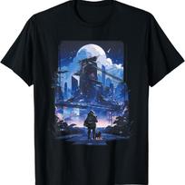 Cyberpunk Game Artwork Japan Manga T-Shirt S juoda