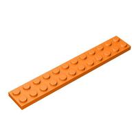 10pcs 2445 Plate 2 x 12 Dots Thin Figures Bricks Toys For Technical Building Block Compatible Accessories Assemble Replaceble MO 10pcs oranžinė
