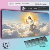 HYBXAXC Jesus Christ Art Large Mouse Pad Anti Slip Rubber Gaming Desk Mat For PC Office 800x400x2mm