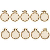 10Pcs/Set Mini Wooden Cross Stitch Frame Embroidery Hoop Ring Crafts DIY Cross Stitch Sewing Kit Handmade