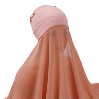 Instant Tudung Bawal Hijab Shawl, Plain Polyester Soft Lightweight Hoodie for Women Daily Casual Raya Wear Premium Accessories rožinė
