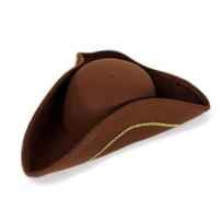 Adult Pirate Captain Hat Tricorn Hat With Gold Edge Detailing Cold Weather Cosplay Costume Hat for Victorian Theme Event juoda