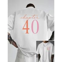 European Size Men's Drop-Shoulder T-Shirt, Chapter 40, Double-Sided Print Men's Loose Fit T-Shirt,New Trendy Style Men's Apparel,Men's Essential Front S įvairiaspalvis
