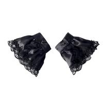 Victorian Styles Ruffled Lace Jabot Collar and Cuffs Set Colonial Lace Collar Detachable Faux Sleeve Costume Accessories