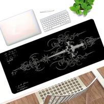 HYBXAXC Gothic Symbol Black Mouse Pad Large AntiSlip Rubber Mats with Stitched Edge Durable Washable Keyboard for Office Home 800x400x2mm
