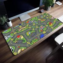 Animacinis Žaidimų Kelias Miestas Pelės Padelis MousePad Neslystantis Užrakintas Kraštas Biuro Studentų Žaidimų Storas Didelis Rašymo Padelis Pagalvėlė 400x800x2mm gray