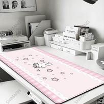 Pink White Mousepad Cute Rabbit Grid Desk Mat Computer Gaming Keyboard Extended Mouse Pad Office Accessories Pc Gamer Anime Rug 800x400x2mm