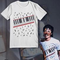 Michael Jackson Beat It T-Shirt Graphic Print Unisex Tee White T-Shirt Cotton M