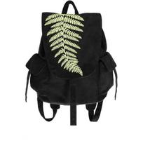 Vintažinis Tamsus Gotikinis Kuprinė Moterims Paparčio Siuvinėjimas Matinė Tekstūra Didelės Talpos Dieninė Kuprinė Moterims Harajuku Y2k Ragana Mochilas Mujer 33x32x16cm juoda