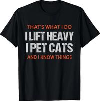 Funny Gym Workout Weightlifting Cat Animal Themed Saying T-Shirt 3XL