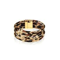 European & American Vintage Leopard Print Jewelry Set: Necklace, Bracelet, Earrings One size