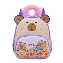 Childrens Backpack Cartoon Capybara Kids School Bag For Preschool And Toddler Use Purple