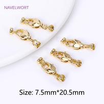 18K Gold Plated 7.5*22mm Lobster Claw Clasp For Jewelry Making Fittings,Brass Lobster Clasp Connector DIY Jewelry Accessories 1 piece