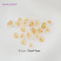 18K Gold Plated Bullet Shaped Ear Plugs Silicone Ear Backs Stopper Findings For DIY Jewelry Post Earring Making Accessories 10 pieces