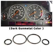for BMW 5 Series E39 M5 E38 X5 E53 Dark Gunmetal Chrome Speedometer Gauge Dial Ring Bezel Trim 4PCS