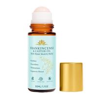 Smilkalų Ricinų Aliejus su Rožinio Kvarco Rutuliuku 50ml Natūralus Raminantis Drėkinantis Maitinantis Odos Priežiūros Aliejus Veidui ir Kūnui one size balta
