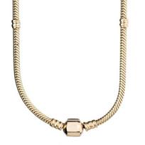 Original Golden & Silver Lobster Barrel Clasp Snake Chain Necklace For 925 Sterling Silver Bead Charm Europe DIY Jewelry 50cm