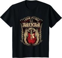 I Know It's Only Rock and Roll T-Shirt Print Tops Women Summer Fashion Casual Tops Clothing Tee Graphic Ropa Mujer 4XL juoda