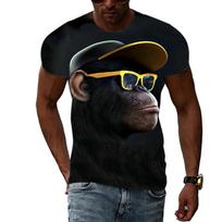Summer Men's Sports Leisure Short Sleeved Gorilla Pattern 3D Digital Printing Loose Casual Round Neck Short Sleeved T-Shirts Men’s S