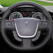 Automobilio vairo apdangalas Peugeot 508 2011 2012 2013 2014 2015 2016 2017 2018 508 SW DIY Juoda Oda Rankomis Siūtas Blue Thread