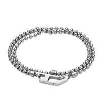 DIESEL Stainless Steel Lobster Hook or Closure No Gemstones Men's Fold-Over Bracelet, Standard, Metal,