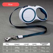 Automatic Dog Leash Correas Para Perros Extra Bungee Extendable Pet Reflective Nylon Walking Auto Retractable Dog Leash (Blue,3m) mėlyna