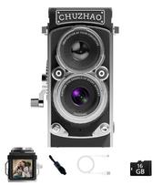 CHUZHAO Vintage Mini Digital Portable TLR Style Retro Compact Small Pocket Size 1080P Video 12MP Autofocus Suitable for and Includes 16GB Neck juoda