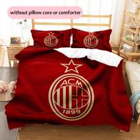 AC Milan logotipo rašto patalynė Namų dekoracija Gimtadienio dovana (1 * antklodės užvalkalas + 2 * pagalvės užvalkalai, be šerdies) 135x200cm