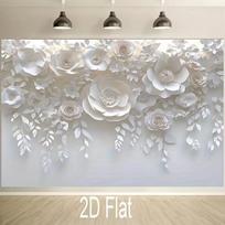 Modernus popierinių rožių sienos fonas, neutralių tonų gėlių dizaino nuotraukų vėliava renginiams 47.2x31.5inch/120*80cm