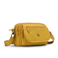 Compact Crossbody Bag with Multiple Zip Pockets for Men and Women geltona