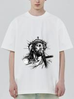 Juodi Marškinėliai Jėzus Kristus Erškėčių vainikas Religinis meno spaudinys Vyrams ir Moterims Laisvalaikio apranga Streetwear Mada S įvairiaspalvis