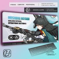 HYBXAXC Zenless Zone Zero Hoshimi Miyabi Gaming Mouse Pad Large Antislip Waterproof Desk Mat 800x400x2mm
