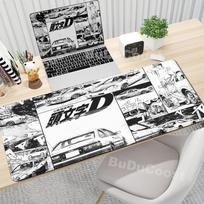 Gaming Mouse Pad Nonslip Mausepad Anime Initial D Keyboard Mats Large Office Deskmat Black And White Art Rubber Mice Pad Carpet 800x300x2MM