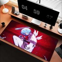XXL Kawaii Anime Girl Ayanami Rei Mousepad Large Size Gaming Tablepad Evangelions Lock Edge Thickened Computer Keyboard Desk Mat 800x400x2mm