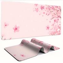 Large pink cherry blossom gaming mouse pad with speed locking edge rubber desk pads decorative floral design desktop ornament 800x300x2mm