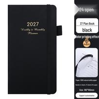 2027 Calendar 24K Gold Weekly Planner: Custom Portable Pocket English Notebook in Stock Pocket Size juoda