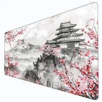 Large Pink Japanese Cherry blossom Gaming Mouse Pad Sakura Mousepad Black Desk Mat Art deskmat New Office Laptop Gamer Rugs 800x300x2mm