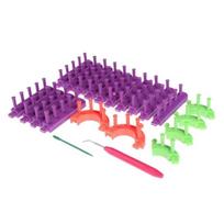 A25F-Adjustable Knitting Looms Set, Combination Knitting Tools For Scarf And Hat, Round And Long Knitting Tools