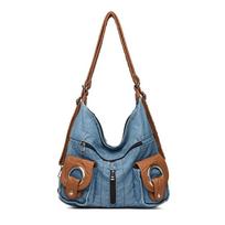 2026 Designer Daily Commuting Handbags HIgh Quality Large Capacity Women Shoulder Crossbody Bag Pu Leather Women Tote Sac A Main 34cm 13cm 31cm mėlyna