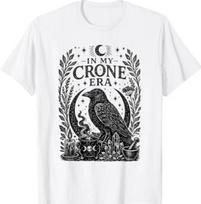 in My Crone Era Witchy Raven Cauldron Goth Witch T-Shirt XL