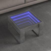 Stolik Kawowy Z Led Infinity, Szarość Betonu, 50X53X30 Cm