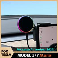 Car Phone Mount Holder 15W and 25W Qi2.2 Magnetic Wireless Charger Compatible with  for Tesla Model Y 3 Car phone holder juoda