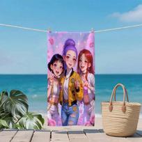 Anime Girl Beach Towel,Microfiber Soft Absorbent Quick Dry,Beach Pool Travel, Kawaii Cartoon Print Bath Towel for Teens & Adults 40x60cm
