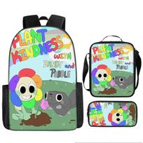 Dandy'S World Studentų Kuprinė Dandy'S World Animacinis Mielas Kuprinukas Trijų Dalių Rinkinys Rankinė Pieštukinė pencil bag