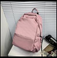 Simple And Fashionable Casual Backpack, High School Student Schoolbag Large Capacity Solid Color Shoulder Can Be Printed single pack rožinė